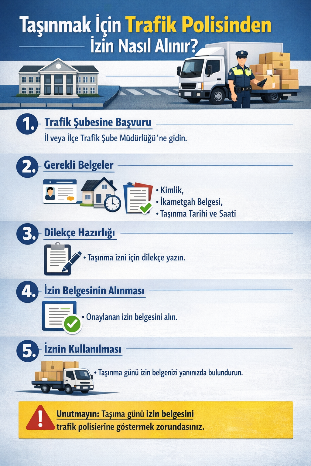 Taşınmak İçin Trafik Polisinden İzin Nasıl Alınır?